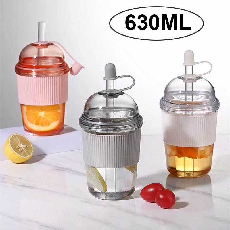 Training Cup Straw - 630ML Straw Cup with Lid and