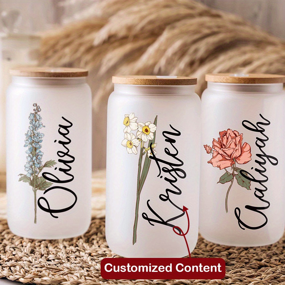 Custom Birth Flower Name Glass - Training Cup Straw review and price