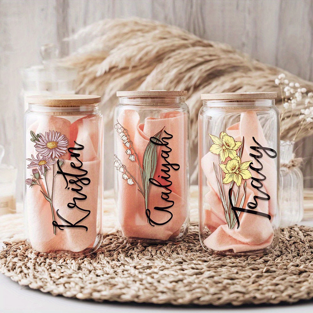 Custom Birth Flower Name Glass - Training Cup Straw review and price