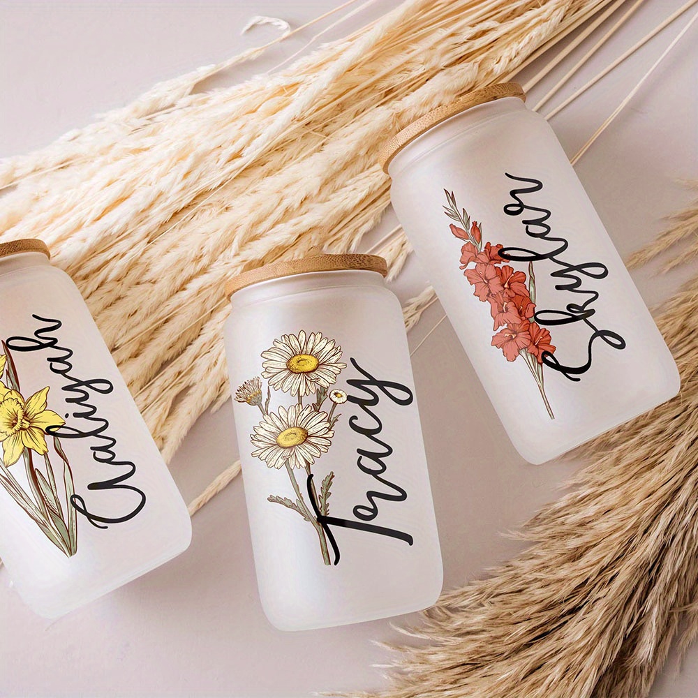 Custom Birth Flower Name Glass - Training Cup Straw review and price