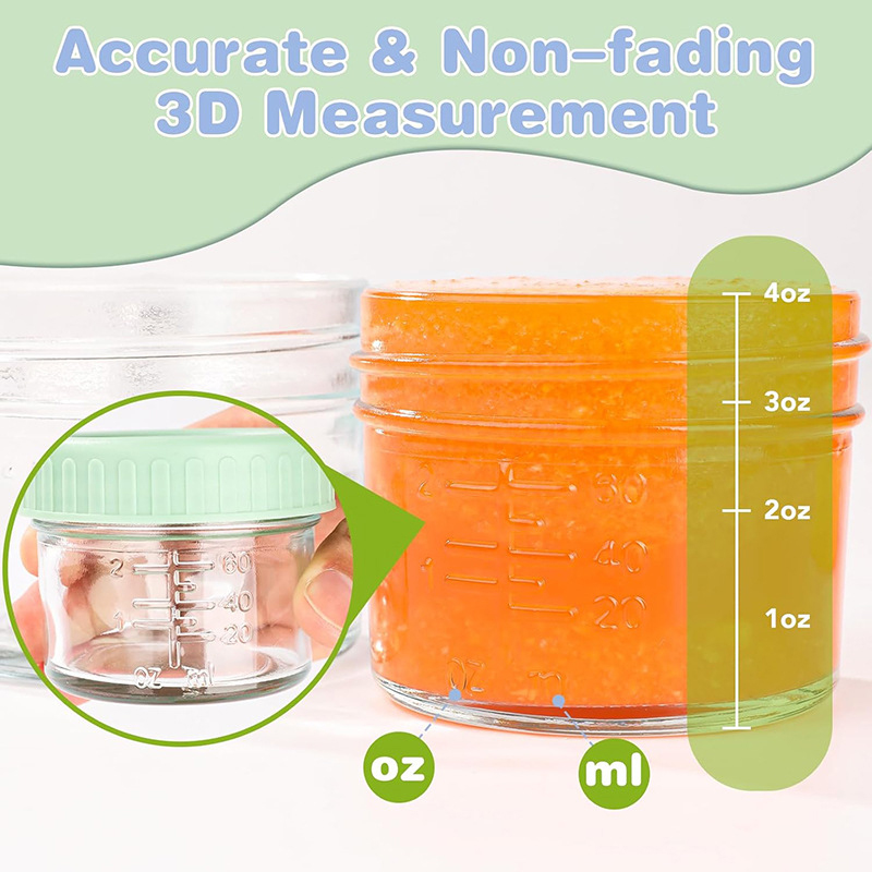 120ml 6Pcs Food Grade Glass Ba - Baby Food Yogurt review and price
