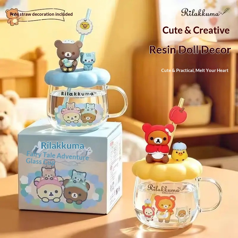 Rilakkuma Glass Water Cup With - Training Cup Straw review and price