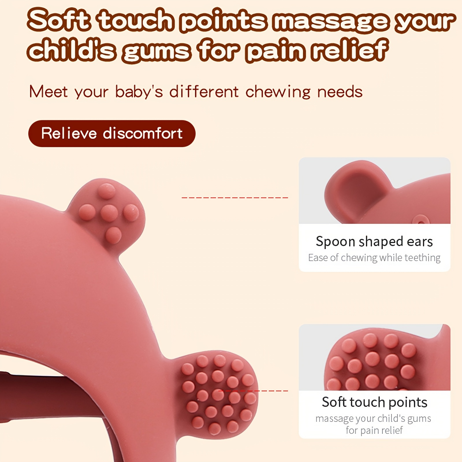 Bear Silicone Teethers for Bab - Baby Food For 7 Month Old review and price