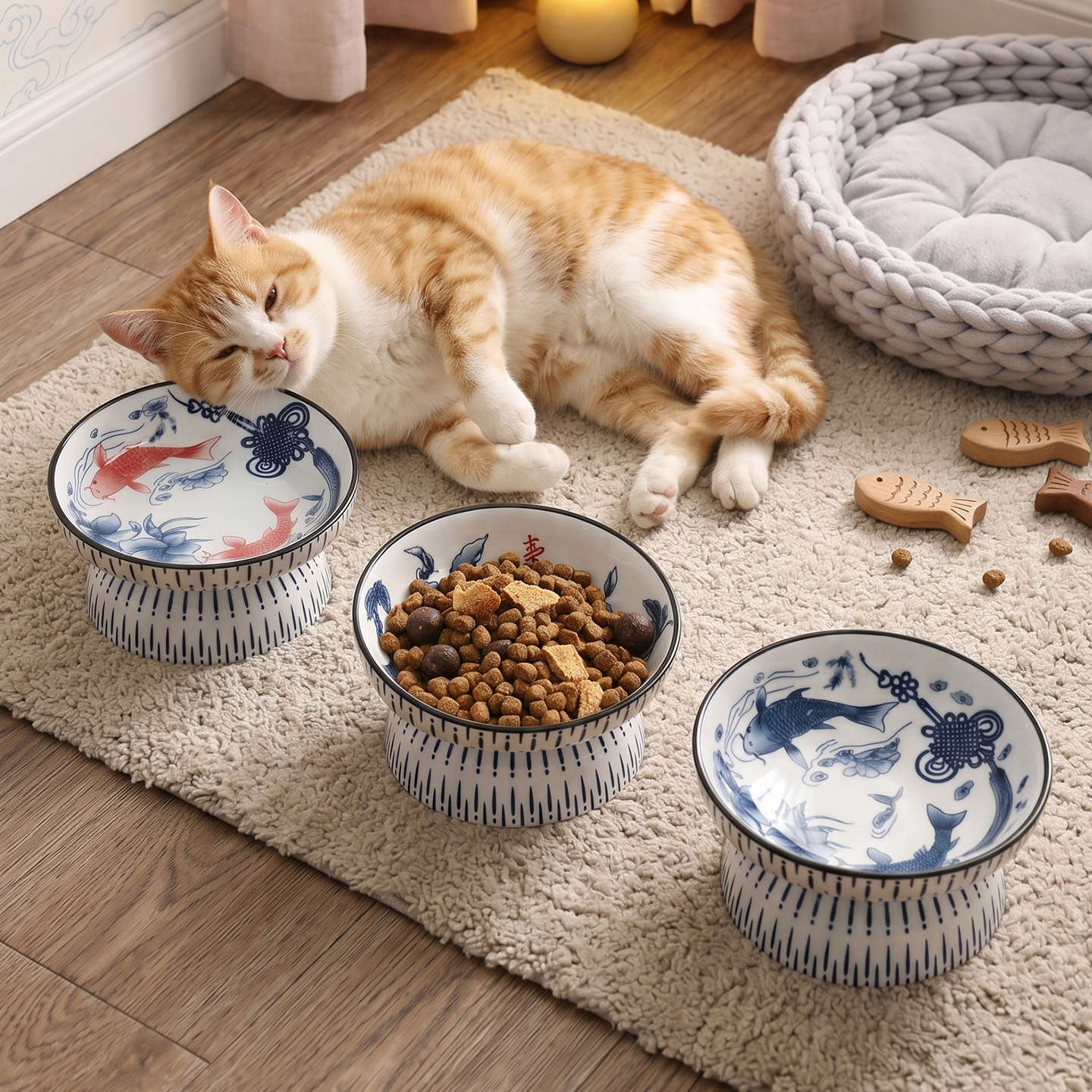 Cute Tilted Elevated Ceramic P - Baby Food Cat review and price