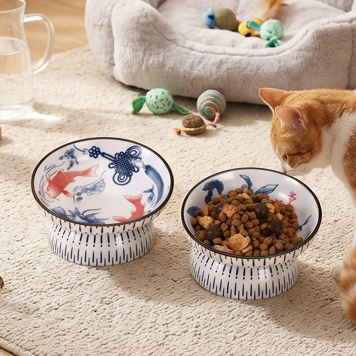 Cute Tilted Elevated Ceramic P - Baby Food Cat review and price