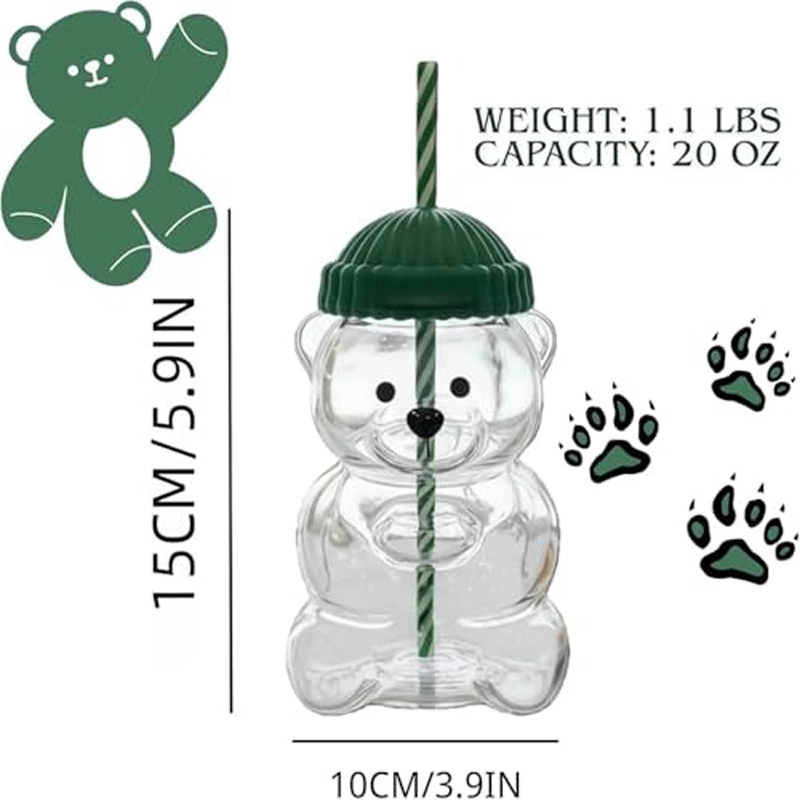 glass bear cup with straw and  - Training Cup Straw review and price