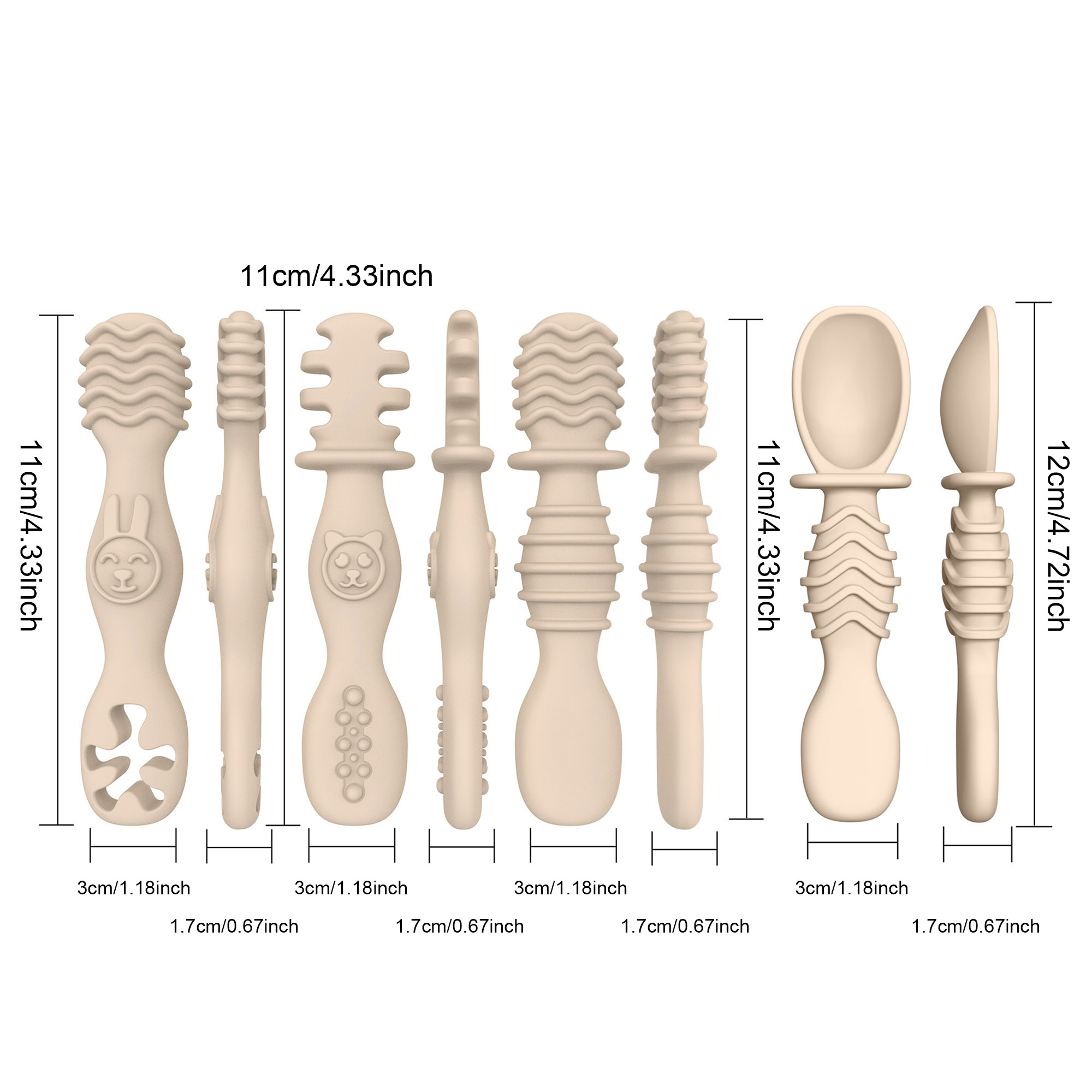 4pcs Silicone baby Food Spoon, - Baby Food For 7 Month Old review and price