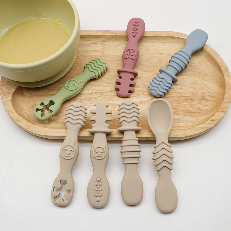 4pcs Silicone baby Food Spoon, - Baby Food For 7 Month Old review and price