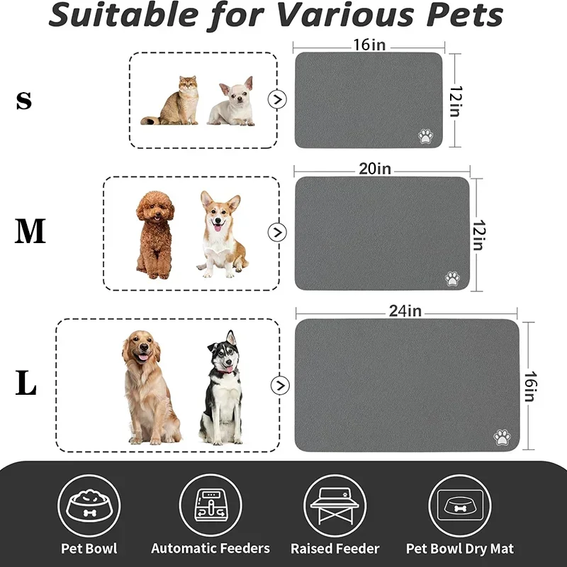 Pet Feeding Mat Absorbent Dog  - Baby Food Cat review and price